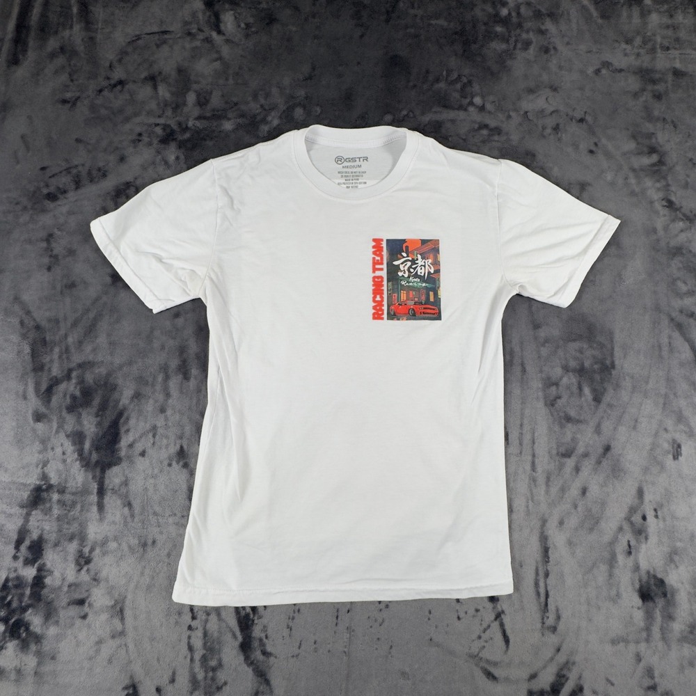 GSTR T-Shirt Mens Medium White Kyoto Racing Team Graphic JDM Car Streetwear